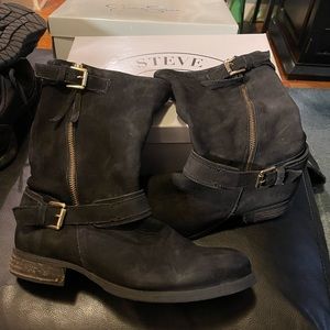 JESSICA SIMPSON BLACK SUEDE BOOTS SIZE 9 WORN ONCE